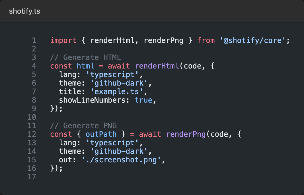 Shotify code screenshot example